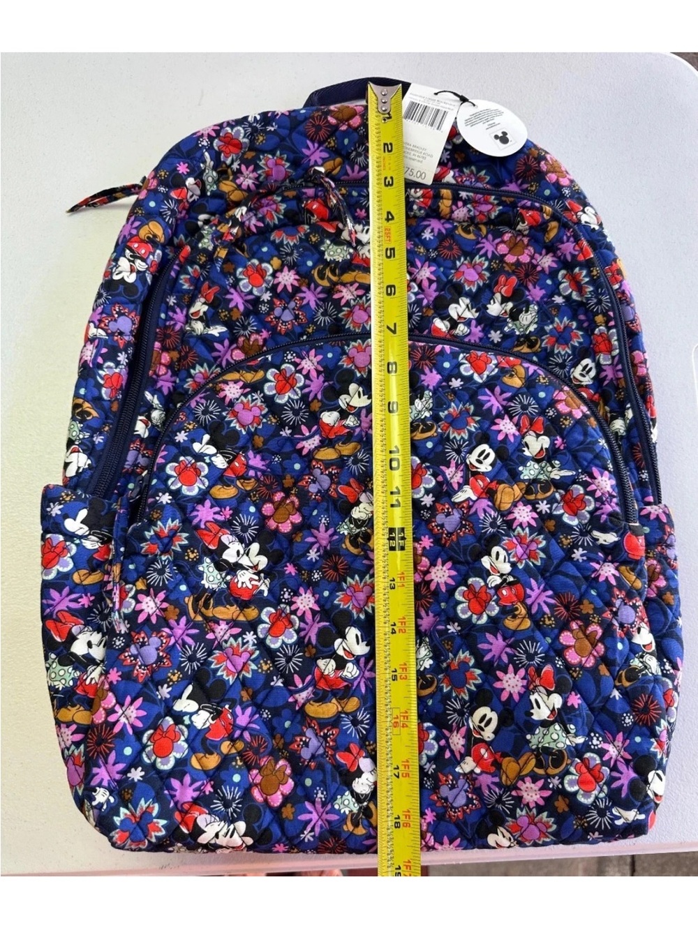 NWT Disney Vera Bradley Minnie Mouse & Mickey Mouse Floral Backpack - Picture 7 of 7